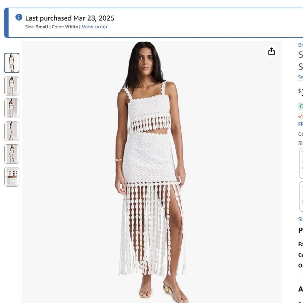 Saylor White Elie Fringe 2-piece set - Small